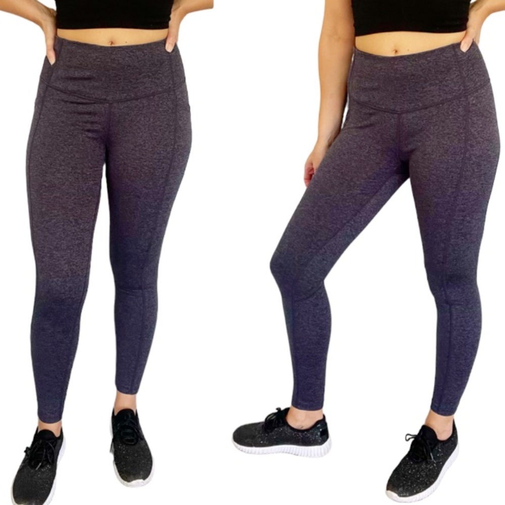 Zella blue gray full length side pocket workout leggings size small